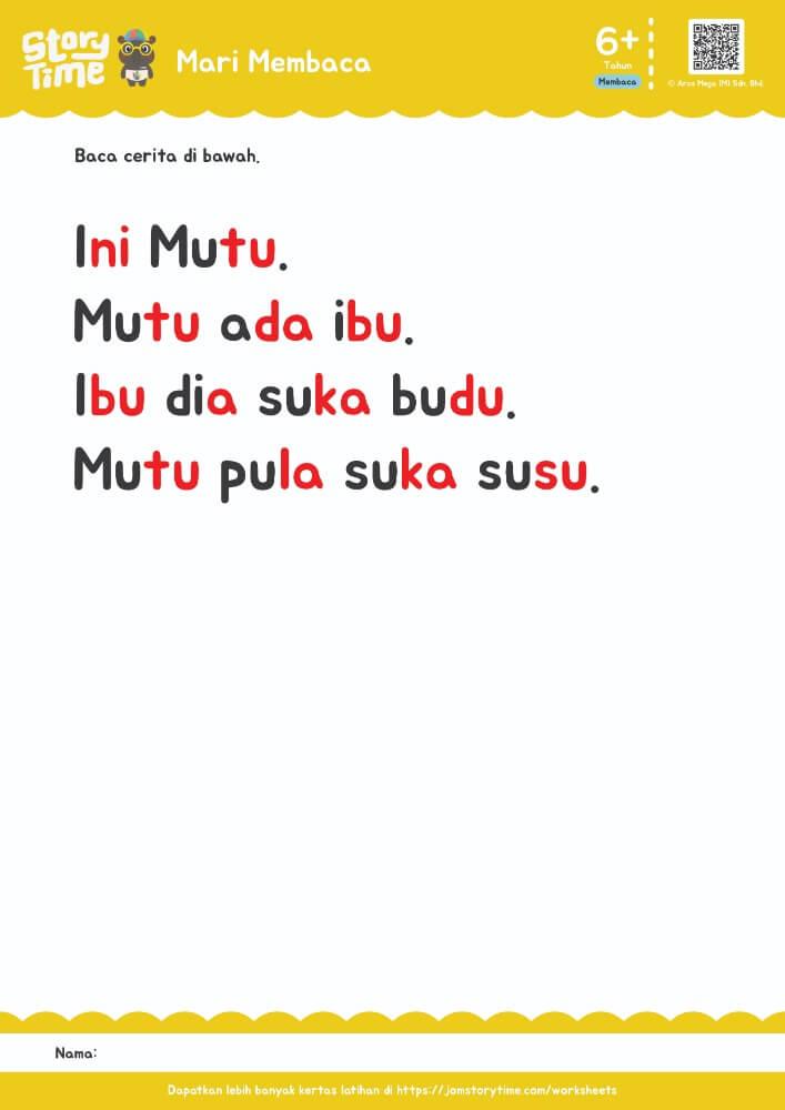 Mari Membaca (Suku Kata "u") preview 1