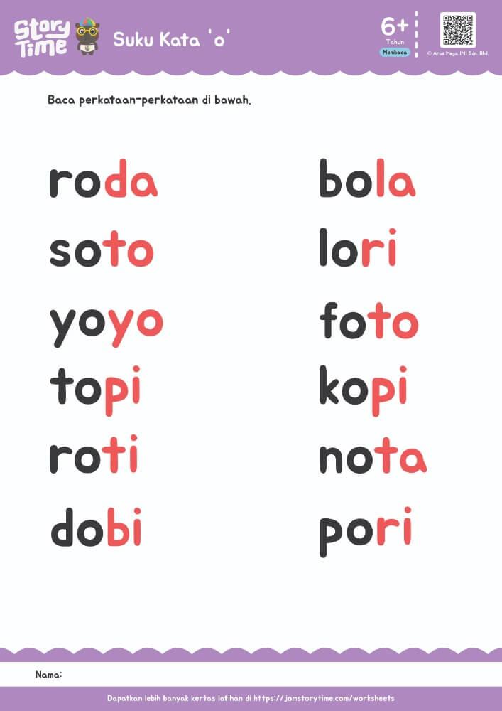 Gabungan Suku Kata "o" preview 1