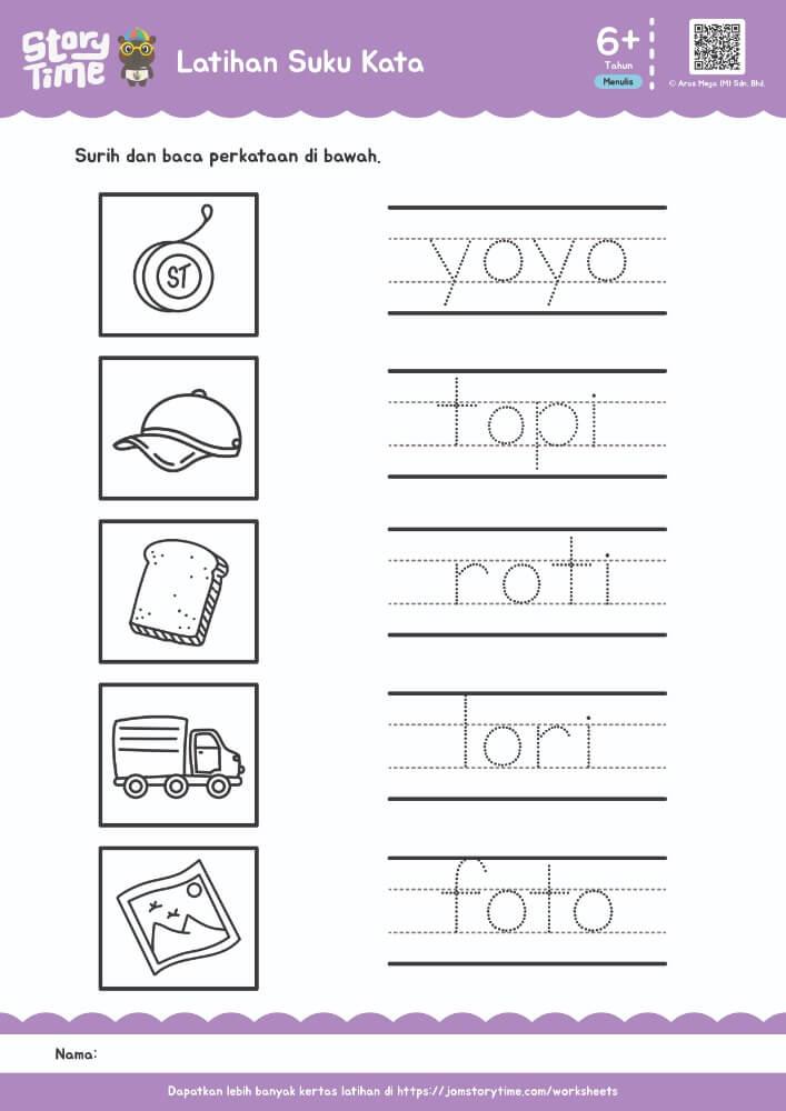 Latihan Suku Kata "o" preview 1