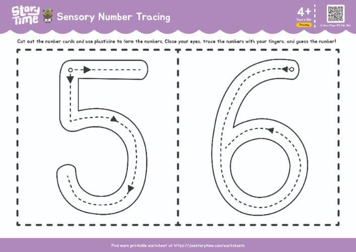 Sensory Number Tracing (5-6) preview 1