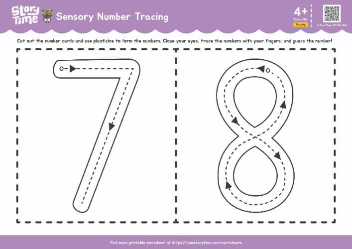Sensory Number Tracing (7-8) preview 1