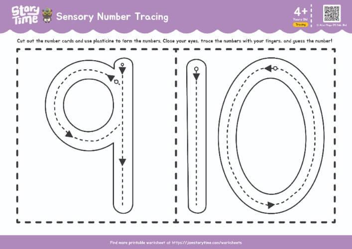 Sensory Number Tracing (9-10) preview 1