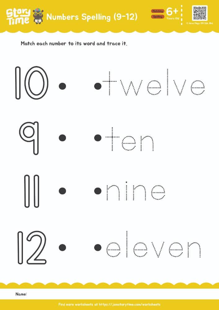 Number Spelling (9-12) preview 1