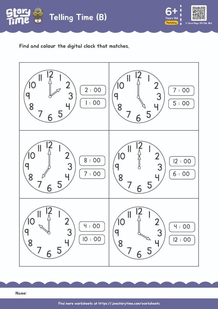 Telling Time (B) preview 1