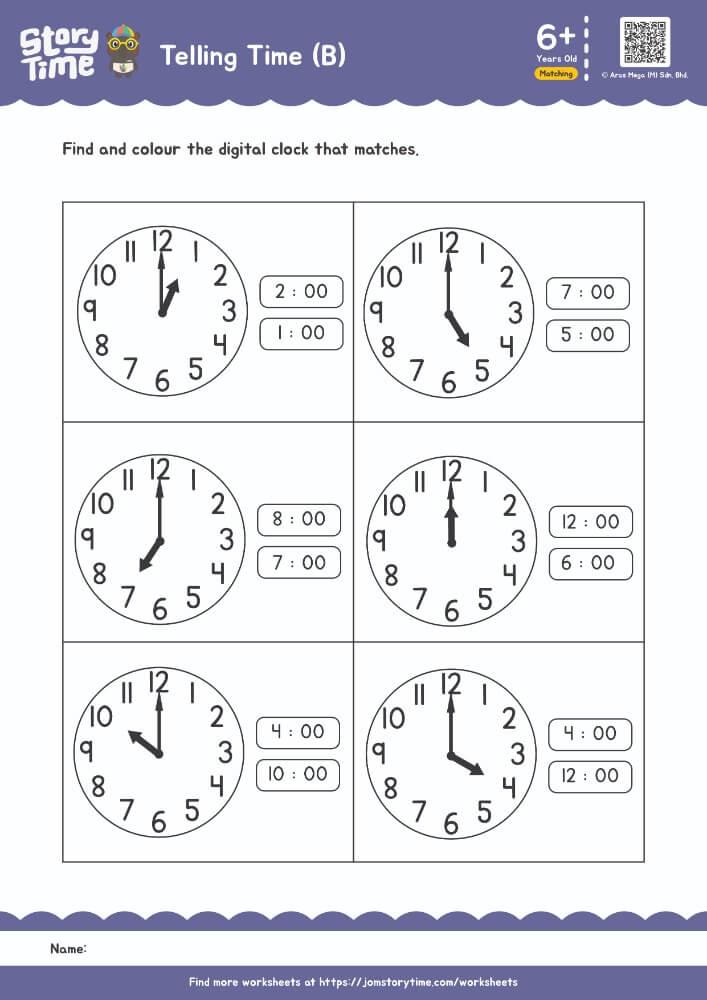 Telling Time (B) preview 1